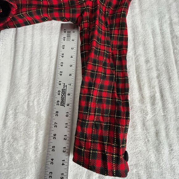 Talbots Petites Women's Red Black Plaid Two-Button Blazer Jacket 8P Lined Career - Picture 8 of 10